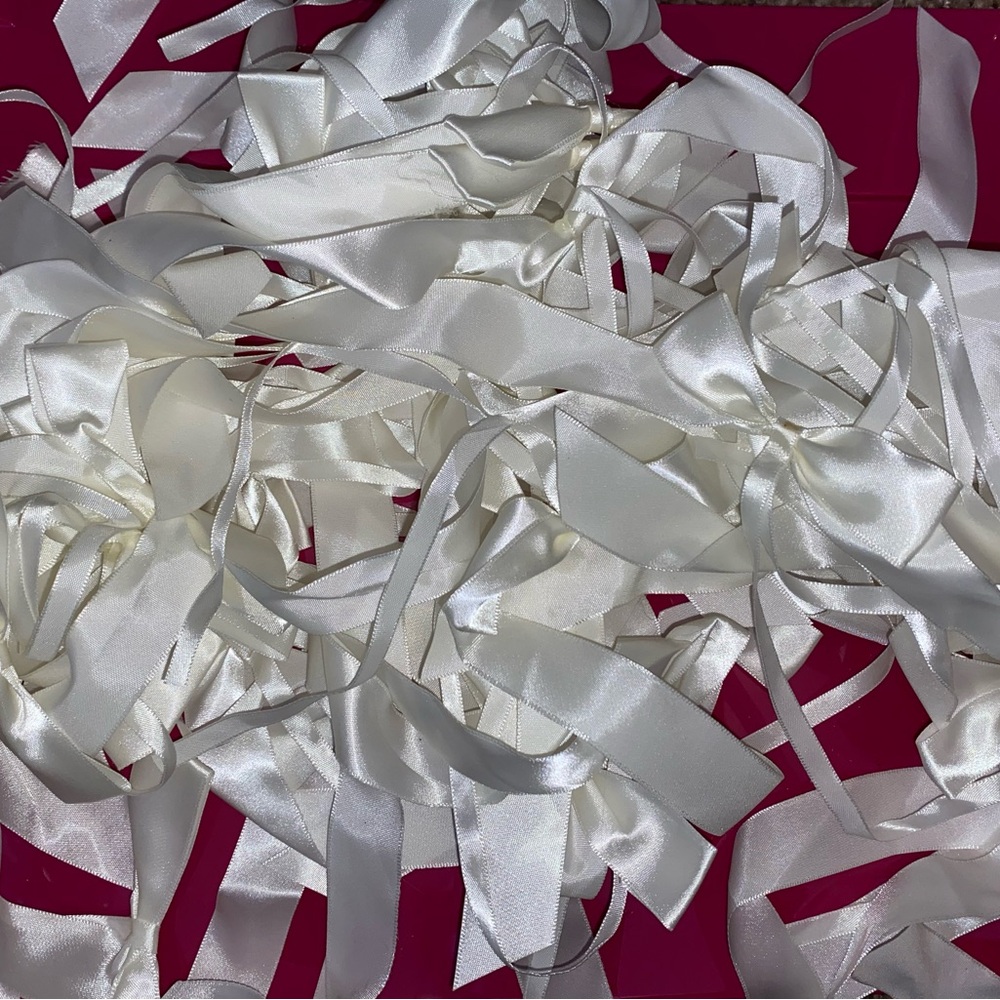 30 White Ribbons for Crafting leftover from a wedding